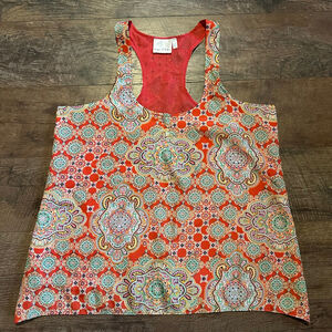 Women's Kaya di koko Tank Top Size S Red Multi-color